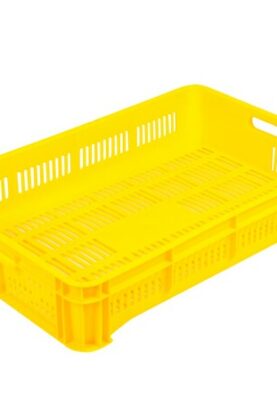 CAJA 6040 12H Caja Plastico Medidas 600 x 400 x 120H mm Ideal para Procesos Multiples en La Industria Agricola , Pesquera , Carnica , Compatible con Todo tipo De Tarimas de Plastico