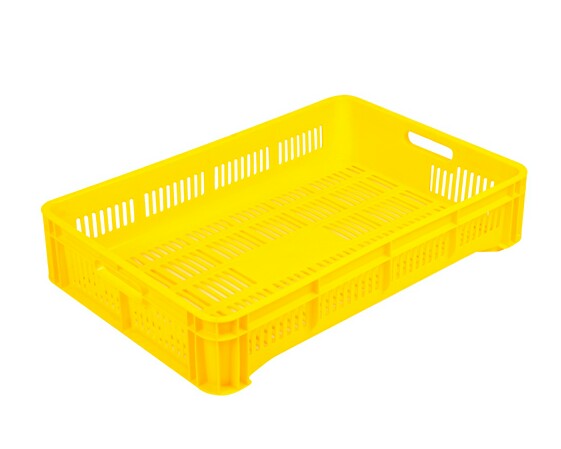 CAJA 6040 12H Caja Plastico Medidas 600 x 400 x 120H mm Ideal para Procesos Multiples en La Industria Agricola , Pesquera , Carnica , Compatible con Todo tipo De Tarimas de Plastico