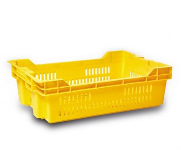 CAJA 6040 18H Caja Plastico version Calada medidas 600 x 400x 180H mm Ideal Para La Industria AgroAlimentaria y Alimenbtaria Apta Para Multiples Procesos , Compatible con Todo Tipo De Pallets Y Tarimas de Plastico