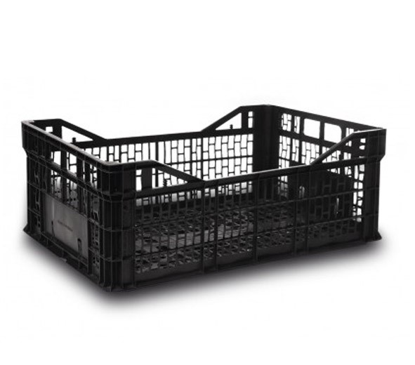 CAJA 6040 22H EF caja de Plastico Para Empaque y entrega Final medidas 600 x 400 x 220H mm Version calada para Gran ventilacion de Productos Ideal para Empaque y entrega de Productod Sin retorno de La Industria AgroAlimentaria , Compatible con Todo Tipo de Pallets y Tarimas de Plastico