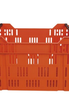 CAJA 6050 39H Caja Plastico Enfilable calada medidas 600 x 500 x 390H mm PHDE Ideal para Multiples procesos En Industria Alimentaria , acuicola , Pesquera , Agro Alimentaria Compatible con todo Tipo de Pallets Y Tarimas de Plastico