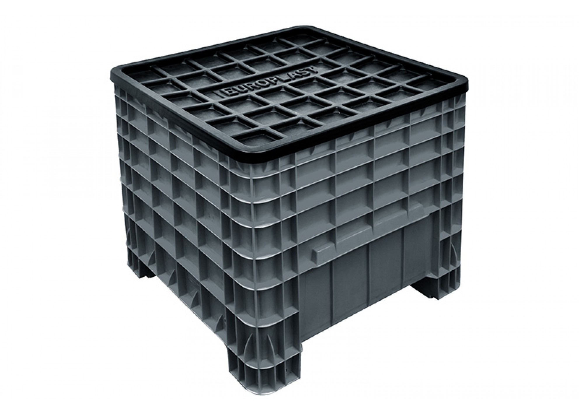 CAJA 8080 80H Caja Plastico Contenedor capacidad 300Kg Medidas 800 x 800 x 800H mm apta Para Multiples procesos y operaciones en Todo tipo de Industria Ye Industria Alimentaria , Compatible con Todo tipo de Pallets y Tarimas De Plastico