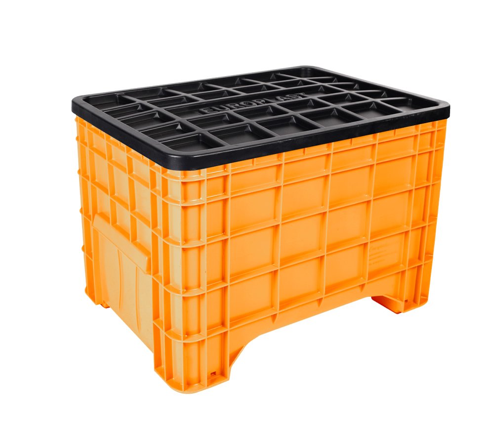 CAJA 8360 58H caja Plastico contenedor capacidad 250 Kg Version cerrado Apto para Multiples procesos Y operaciones de Todo Tipo de Industrias e Industria Alimentaria , Compatible con todo Tipo de Pallets y Tarimas de Plastico