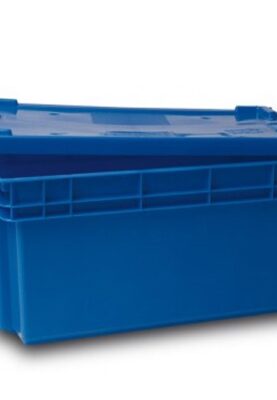 CAJA 6040 28H T Caja Plastico Con Tapa Medida 600 x 400 x 280H mm cap 30 Kg Ideal Para distribucion Envio reparto de todo tipo de productos Ideal Para Industria carnica Pesquera Alimentaria Temp Bajo Cero