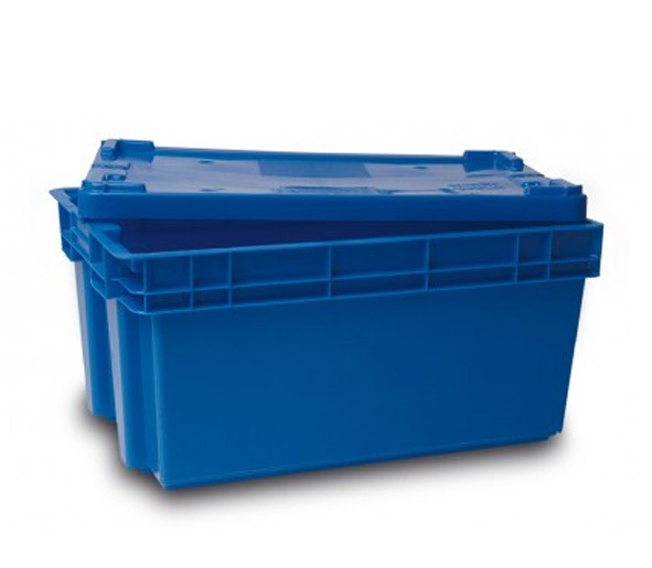 CAJA 6040 28H T Caja Plastico Con Tapa Medida 600 x 400 x 280H mm cap 30 Kg Ideal Para distribucion Envio reparto de todo tipo de productos Ideal Para Industria carnica Pesquera Alimentaria Temp Bajo Cero