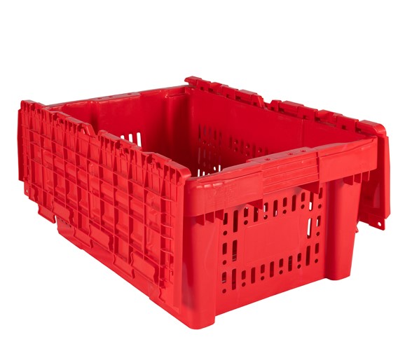 Caja Plastico Tapas bisagra Modelo 6040 28H capacidad 20Kg Ideal Para Distribucion Clasificacion Envio reparto De Todo Tipo de Productos y Alimentos