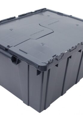 Caja Plastico tapa Bisagra Modelo 6050 32H capacidad 34 Kg Ideal Para Manejo Distribucion Clasificacion de todo Tipo de Productos Para Diferentes destinos Envios