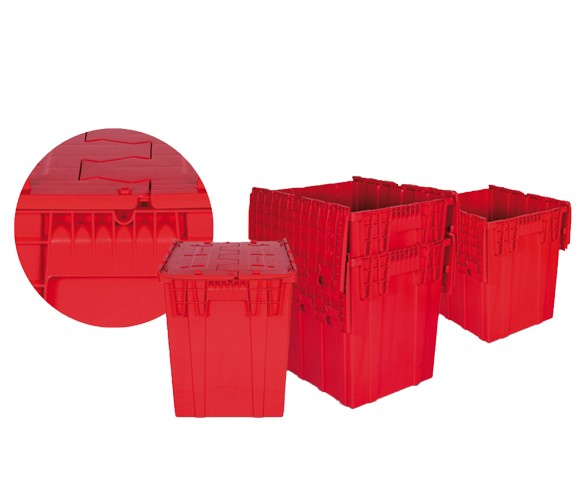 Caja Plastico tapa bisagras Modelo 6050 61H capacidad 30 Kg Ideal para Distribucion Productos y Mercancias gran Volumen