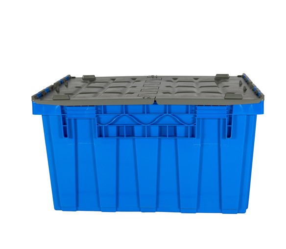 Caja de Plastico Tapas Bisagra Mod 8760 47H capacidad 35 Kg Para Distribucion de Productos y Mercancias Gran Volumen